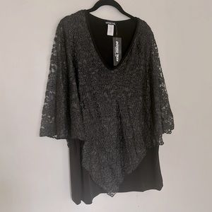 NWT Double Take Lace Overlay Blouse